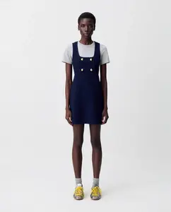 Короткое трикотажное платье-футболка Claudie Pierlot, темно-синий