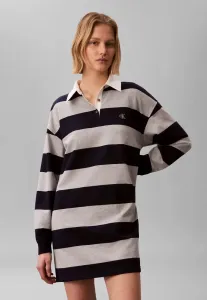 Мини-Платье-Поло в университетскую полоску Calvin Klein Jeans, Baritone Blue Stripe