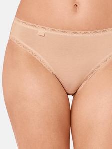 Набор тайских слипов из 6 штук хлопкового кружева 24/7. Sloggi, бежевый