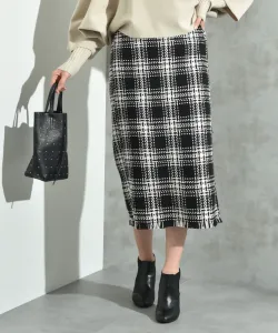 Интерпланета/(з) проверка курса твидовая юбка Interplanet, цвет Check Black