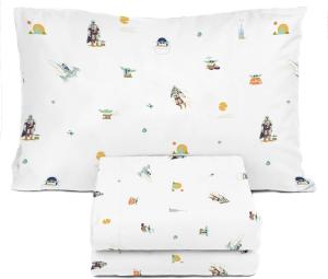 Детский комплект постельного белья Sunny Side Up, Twin, The Mandalorian, белый, 3 предмета