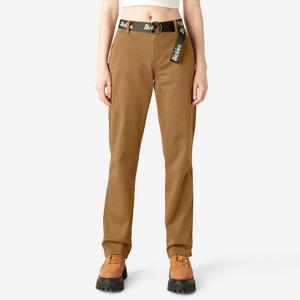 Женские плотницкие брюки с высокой талией Dickies, цвет brown duck (bd)