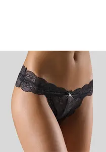 Трусики LASCANA Rio из цветочного кружева, черный