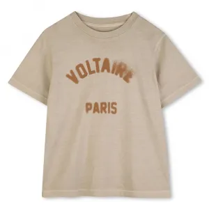 Футболка с короткими рукавами Zadig & Voltaire X60576, бежевый