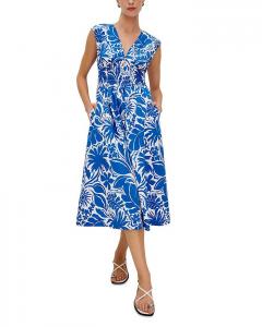 Роксана Платье миди со сборками Rails, синий