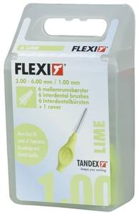 Тандекс, Флекси, очистители межзубных промежутков 1,00 х 3,00-6,00 мм Trapered Lime, 6 шт., Tandex
