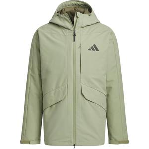 Куртка пуховая мужская палаточного зеленого цвета Adidas