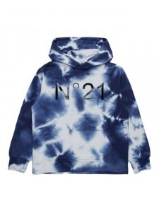 Nº21 Детская толстовка с капюшоном с принтом тай-дай Nº21 Kids, синий