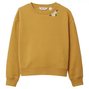 Толстовка с круглым вырезом и вышивкой для девочек 2–16 лет Lands' End, цвет amber gold floral