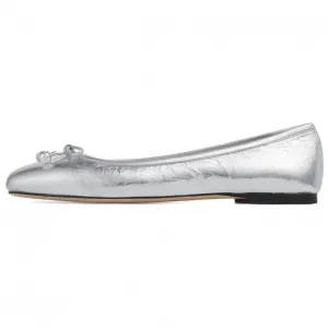 Elme FLAT повседневные одинарные туфли женские серебристые Jimmy Choo, Original Shoe Box Included