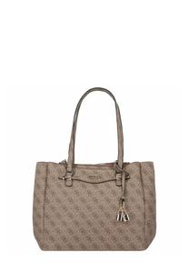 Сумка Guess KATYA SHOPPER, Latte Logo/Brown