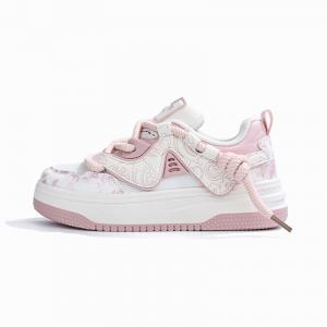 Легкие и дышащие низкие кроссовки для скейтбординга для женщин RENBEN, Beige Pink