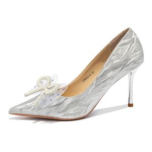 Ainer-cat Ainer cat Slim Heel High Heels 8cm Women's Silver