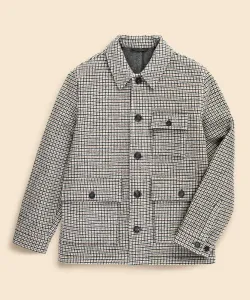 Двустороннее пальто в клетку «Gun Club» из шерсти и полиэстера