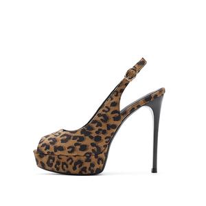 Туфли на тонком каблуке, высокие, 12 см, женские Zubumei, Leopard Print