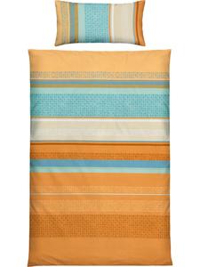 Односпальное постельное белье из трикотажа абрикосового цвета Erwin Müller, 155 x 220 + 80 x 80 см