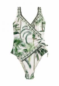 Купальник Next RUCHED SIDE TUMMY CONTROL STANDARD, Ecru Palm/Beige