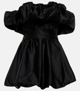 Атласное мини-платье Astoria с открытыми плечами Simkhai, черный