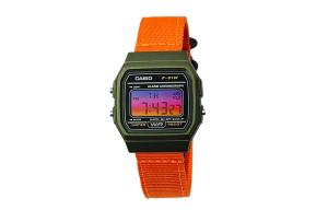 CASIO Мужские часы Retrofit Series с кварцевым механизмом и нейлоновым ремешком, черный циферблат