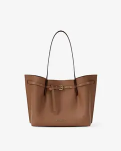 Большая кожаная сумка-тоут Emilia Michael Michael Kors, коричневый