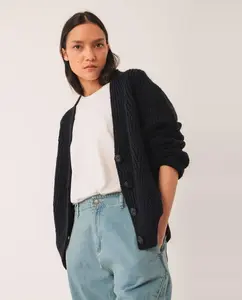 Женская куртка с длинным рукавом и V-образным вырезом Indi & Cold, темно-синий