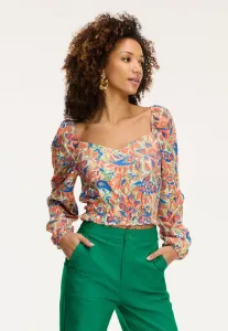 Топ с длинными рукавами и цветочным принтом инди Shiwi, Orange Sicilian Flower