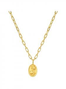 Glanzstücke München Колье «Закат/Пальма» из стерлингового серебра с желтым золотом