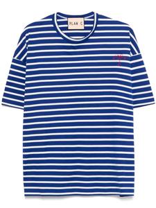 Полосатая футболка с коротким рукавом Plan C, синий