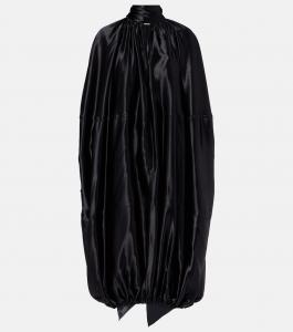 Атласное платье миди Ferragamo, Nero