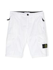 Stone Island Junior шорты с нашивкой Compass, белый