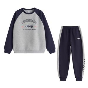 Футболка для школьников с круглым вырезом Moderate Jeep, серый (fleece-lined)