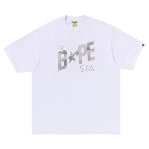 Футболка BAPE Floral Solid Camo Bape Sta Logo Relaxed Fit Tee, White