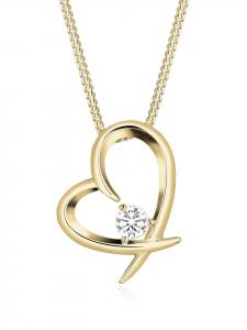 Elli Колье из серебра 925 пробы в форме сердца с золотой отделкой