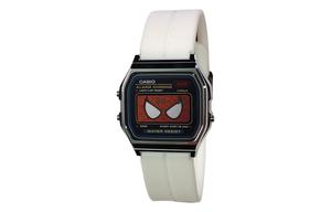 Кварцевые часы унисекс с силиконовым ремешком и черным циферблатом CASIO, белый Strap Spider Dial