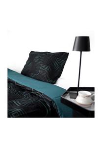 Хлопковое постельное бельё Cofi, пододеяльник и наволочки, чёрный, белый, зелёный 155x200 см