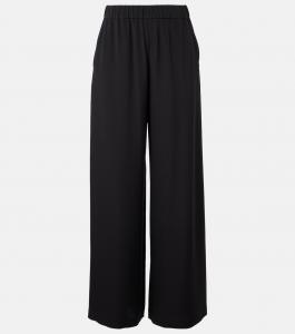 Брюки с широкими штанинами Bonn из крепдешина Max Mara, черный