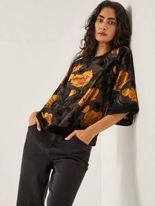 Топ Reese в цветочный горошек Monsoon, Black