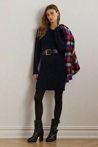 Хлопковое платье Lauren Ralph Lauren, темно-синий