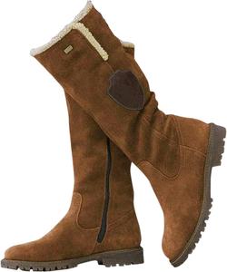 Зимние женские ботинки до колена, утепленные хлопком, мягкие, противоскользящие, с боковой молнией, с округлым носком, на низком каблуке, средние по голени LJCFSDL, Brown