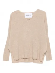 Джемпер с V-образным вырезом и длинными рукавами Gotha, нейтральный