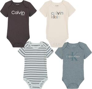 Комплект из 4 боди Calvin Klein для мальчиков, Magnet/Antique White/Misty Blue/Lead