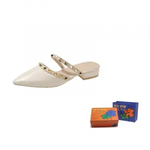 WOXXXN Женские противоскользящие тапочки с закрытым носком в коробке - бежевые, цвет Beige