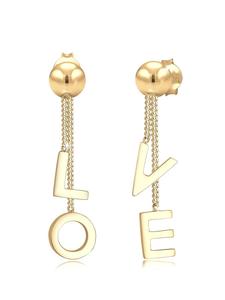 Elli Серьги из серебра 925 пробы с золотым словом «Любовь»