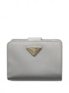 Маленький кошелек из сафьяновой кожи Prada, серый