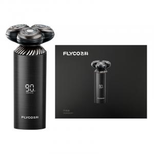 FLYCO Роторная бритва FS968 с тремя лезвиями для всего тела, моющаяся, для влажного и сухого бритья, технология Smart Sensing Black