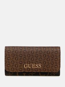 Тонкий клатч-кошелек Eldoria с увеличенным логотипом Guess Factory, натуральный мульти