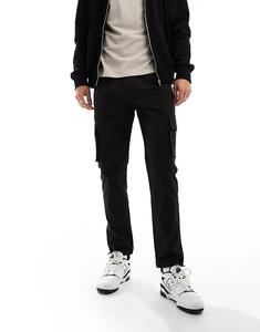 Брюки карго с эластичной талией черного цвета ONLY & SONS