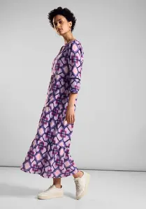 Платье миди STREET ONE из 100% хлопка, цвет Bellflower Lilac