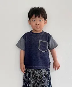 Футболка из искусственной джинсовой ткани с карманом (детский размер) Comme Ca Ism, цвет Navy