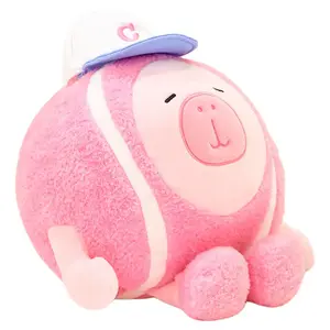 Плюшевая кукла капибара спортивная высота 30см/40см Abay, розовый